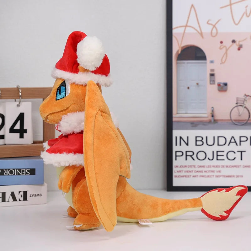 30cm Anime Christmas Style Plush Toys Charizard Charmander Soft Stuffed Peluche Doll Kids Child Xmas Birthday Gifts