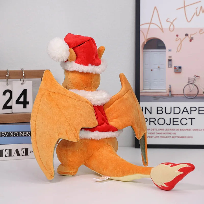 30cm Anime Christmas Style Plush Toys Charizard Charmander Soft Stuffed Peluche Doll Kids Child Xmas Birthday Gifts