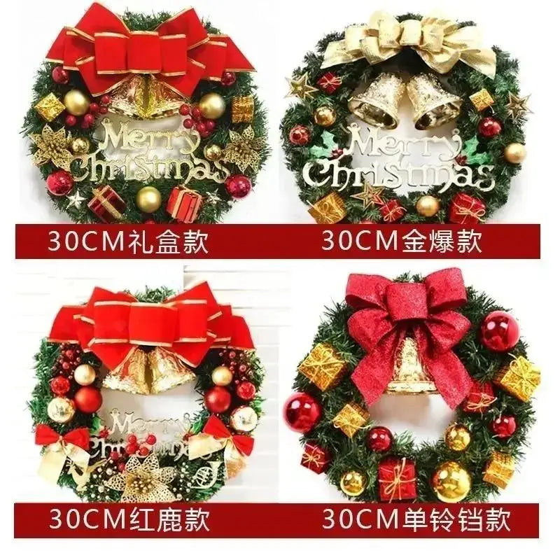 Christmas Decorations 45cm Christmas Wreath Artificial Wreath Door Hanging Window Props Background Christmas Tree Accessories