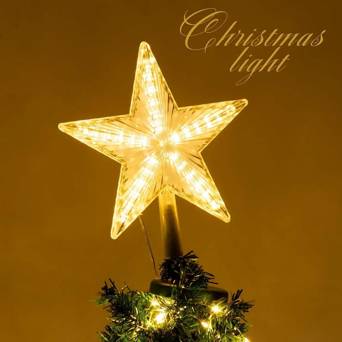 Christmas Tree Top Star Light Glowing Star Lamp Christmas Decoration Home Party Supplies Navidad Holiday Ornament Gift