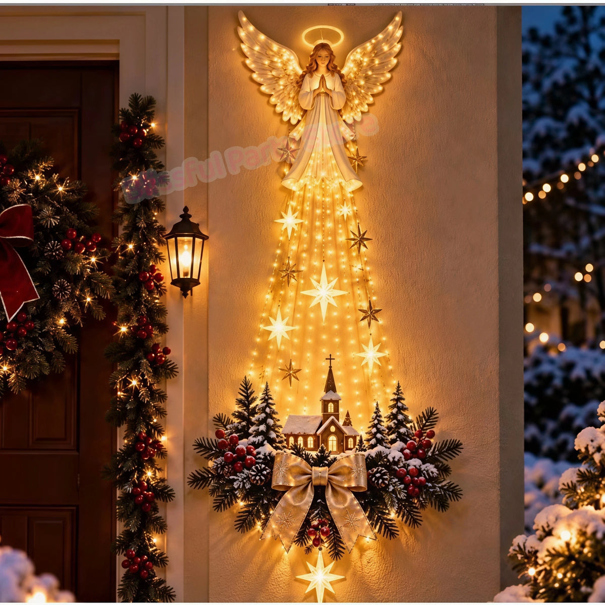 Christmas,Bethlehem Star of Faith,Lighted Nativity Wall Decor,Glowing Christmas Hanging Ornament,LED Light for Indoor Home Decor