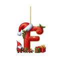 Christmas 26 Letters Ornament Personalized Flat Hanging Pendant for Xmas Tree Home Holiday Festive Party Decoration