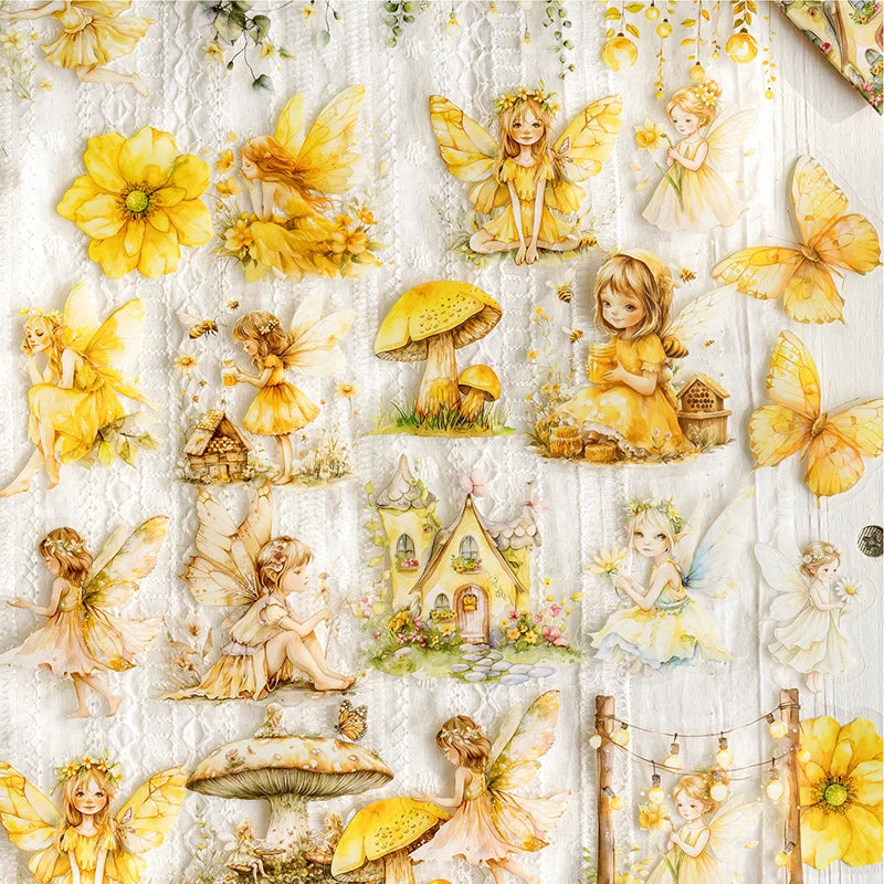 1~6Pack Fantasy of Elves Stickers Scrapbooking Decoration Material Perfect for Collage Journaling Craft Diy Supplies