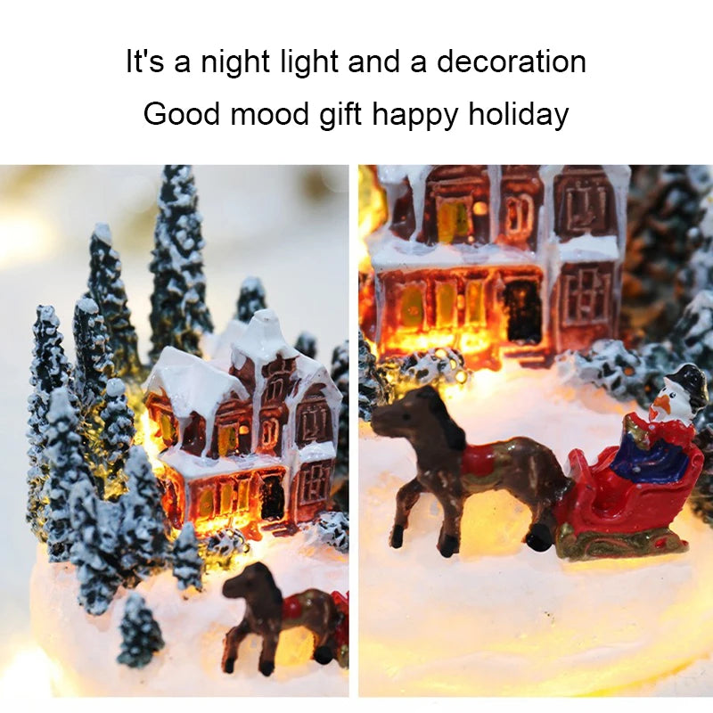 Christmas Decorations  LED Night Lights Luminous Micro Landscape House Children's Creative Gift Christmas New Year Ornaments