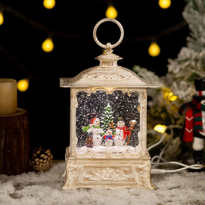 Christmas Music Box With Crystal Xmas Lights Ornaments Festive Decor For Home Party Tabletop Decoration Classic Christmas Gift