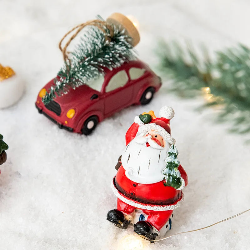 Christmas Resin Santa Claus Snowman Desktop Decoration Christmas Showcase Desktop Display Decoration Photography Props