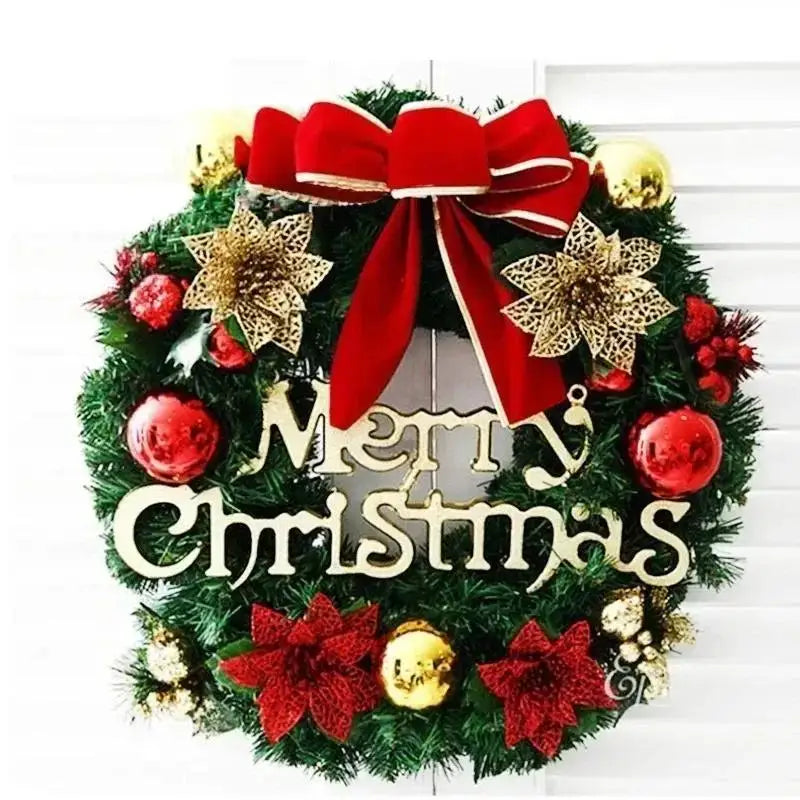 Christmas Decorations 45cm Christmas Wreath Artificial Wreath Door Hanging Window Props Background Christmas Tree Accessories
